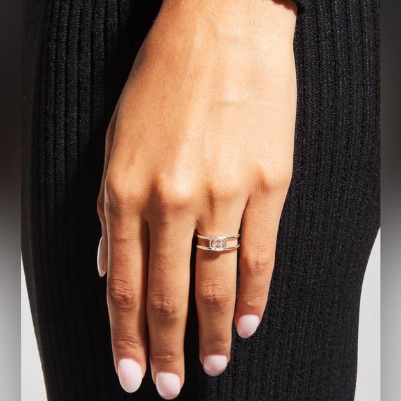 Gucci Interlocking G 6mm Ring Sterling Silver - Picture 2 of 8